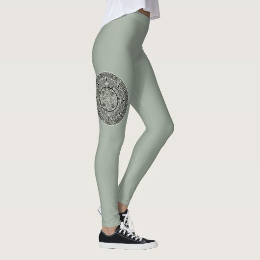 Aztec Sun Stone Maya Kalender 1 Leggings (Rechts)