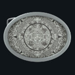 Aztec Sun Stone Maya Kalender 1 Ovale Gürtelschnalle<br><div class="desc">Spirit-Grafik von EDDA Fröhlich / EDDArt | Mexican Aztec Sun Stone Maya Kalender im Grunge Stil. | Sie vermissen andere Farben oder Produkte mit diesem Design? Kontaktieren Sie mich: contact@eddart.de oder schauen Sie hier: www.zazzle.com/store/eddartshop | VERBREITEN SIE IHRE MAYAN-BOTSCHAFT!</div>
