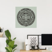 Aztec Sun Stone Maya Kalender 1 Poster (Heimbüro)