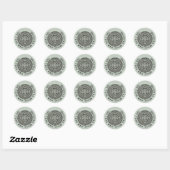 Aztec Sun Stone Maya Kalender 1 Runder Aufkleber (Blatt)
