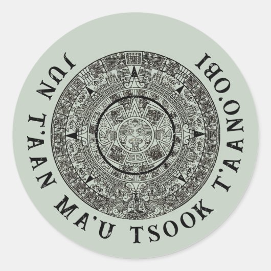 Aztec Sun Stone Maya Kalender 1 Runder Aufkleber (Vorderseite)