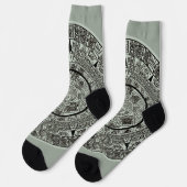 Aztec Sun Stone Maya Kalender 1 Socken (Linkes Detail)