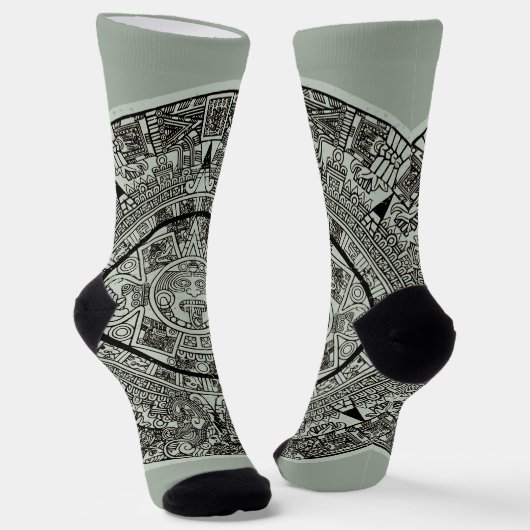 Aztec Sun Stone Maya Kalender 1 Socken (Gewinkelt)