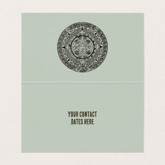Aztec Sun Stone Maya Kalender 1 Visitenkarten (Innenseite Aufgefaltet)