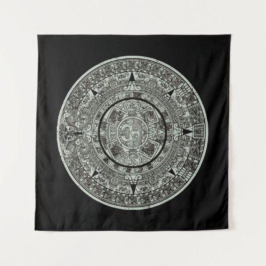 Aztec Sun Stone Maya Kalender 1 Wandteppich (Vorderseite (Horizontal))