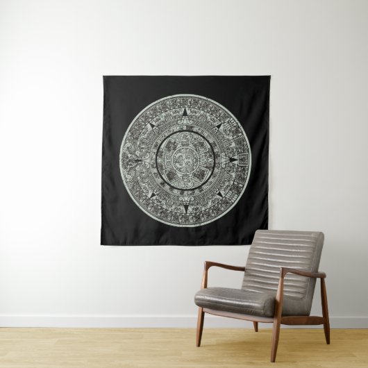 Aztec Sun Stone Maya Kalender 1 Wandteppich (Beispiel (Horizontal))