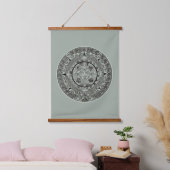 Aztec Sun Stone Maya Kalender 1 Wandteppich Mit Holzrahmen (Schlafzimmer)