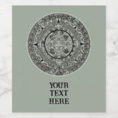 Aztec Sun Stone Maya Kalender 1 Weinetikett (Einzelnes Label)