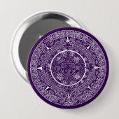 Aztec Sun Stone Maya Kalender 3 Button (Vorne & Hinten)