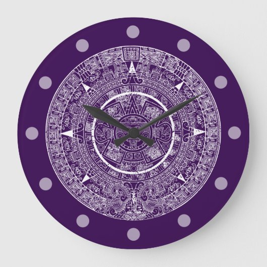 Aztec Sun Stone Maya Kalender 3 Große Wanduhr (Vorderseite)