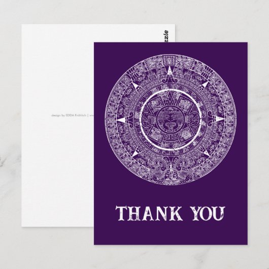 Aztec Sun Stone Maya Kalender 3 Postkarte (Vorne/Hinten)