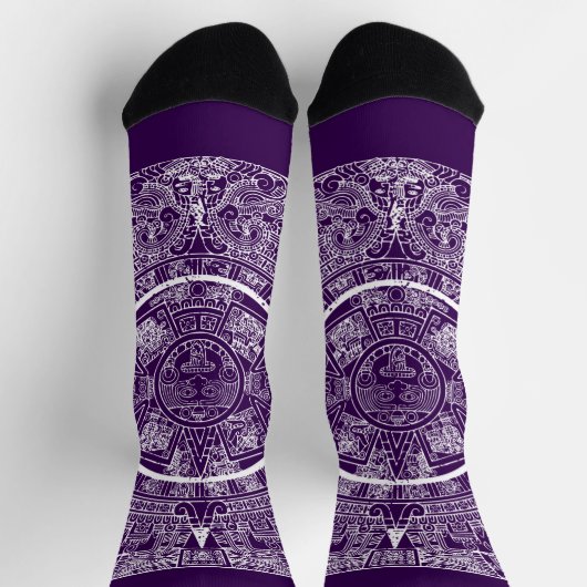 Aztec Sun Stone Maya Kalender 3 Socken (Oben)