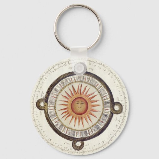 Aztec Sun Stone Schlüsselanhänger (Vorderseite)