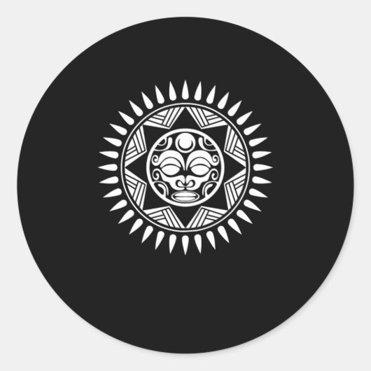 Aztec Sun Symbol Warrior Maya Inca Culture Gift Runder Aufkleber (Vorderseite)