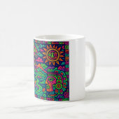 Aztec Sunrise - Neon Mayan Tasse (VorderseiteRechts)