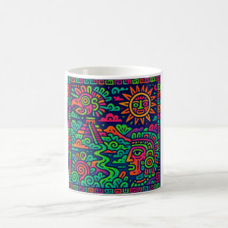 Aztec Sunrise - Neon Mayan Tasse