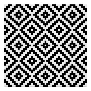 Aztec Symbol Block Big Ptn Black & White I Poster