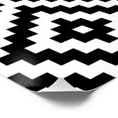 Aztec Symbol Block Big Ptn Black & White I Poster (Ecke)