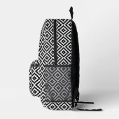 Aztec Symbol Block Muster BW Bedruckter Rucksack (Rechts)
