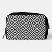Aztec Symbol Block Muster BW Waschbeutel (Rückseite)