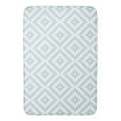 Aztec Symbol Block Ptn Duck Egg Blue & White I Badematte (Vorderseite Vertikal)