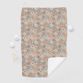 Aztec Symbol Block Rpt Muster Teals Rusts Cream Golfhandtuch (Insitu)