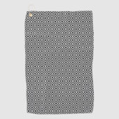 Aztec Symbol Block Sml Muster Schwarz+Weiß A Golfhandtuch (Vorderseite)