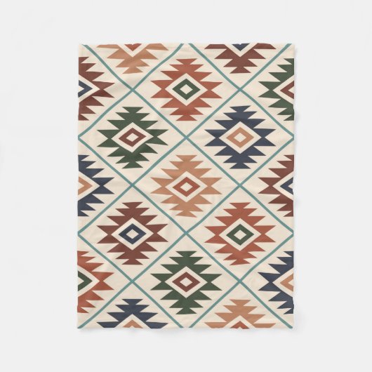 Aztec Symbol Stylisiert Big Pattern Color Mix Fleecedecke (Vorderseite)