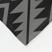 Aztec Symbol Stylisiert Big Ptn Black auf Gray Fleecedecke (Ecke)