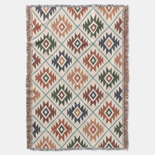Aztec Symbol Stylisierte Muster Farbe Mix Decke (Vorderseite Vertikal)
