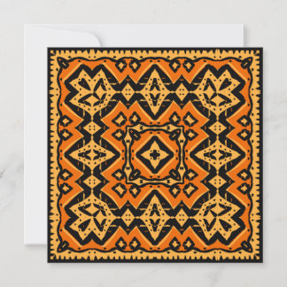Aztec Terra Cotta Gold Designer Square Note Card Feiertagskarte