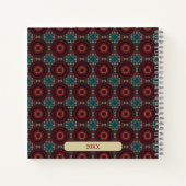 Aztec Textile Geometric Burgundy Pattern Notizblock (Rückseite)