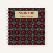 Aztec Textile Geometric Burgundy Pattern Notizblock (Vorderseite)