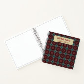 Aztec Textile Geometric Burgundy Pattern Notizblock (Innenseite)