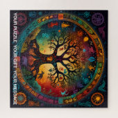 Aztec Tree of Life Abstrakt Medium Mix Puzzle (Horizontal)