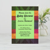 Aztec Tribal Abstrakt Retro 70er Baby Shower Card Einladung (Stehend Vorderseite)
