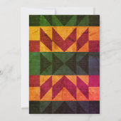 Aztec Tribal Abstrakt Retro 70er Baby Shower Card Einladung (Rückseite)