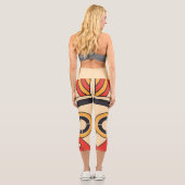 Aztec Tribal Art Capri Leggings (Rückseite)