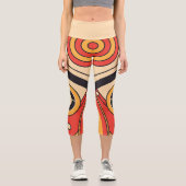 Aztec Tribal Art Capri Leggings (Vorderseite)
