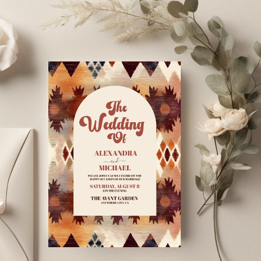 Aztec Tribal Brown Ethnic Western Wedding