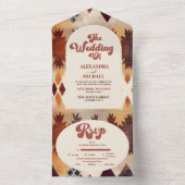 Aztec Tribal Brown Ethnic Western Wedding All In One Einladung (Innen Boden)