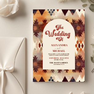 Aztec Tribal Brown Ethnic Western Wedding Flyer