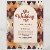 Aztec Tribal Brown Ethnic Western Wedding Flyer (Vorne)