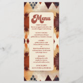 Aztec Tribal Brown Ethnic Western Wedding Menükarte (Vorderseite)