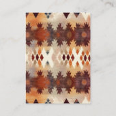 Aztec Tribal Brown Ethnic Western Wedding qr Code Begleitkarte (Rückseite)