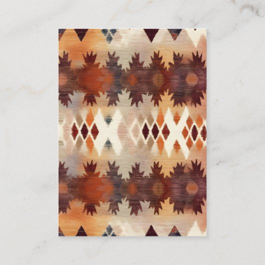 Aztec Tribal Brown Ethnic Western Wedding qr Code Begleitkarte (Rückseite)