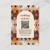Aztec Tribal Brown Ethnic Western Wedding qr Code Begleitkarte (Vorderseite)