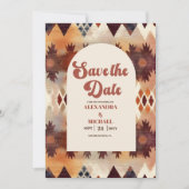 Aztec Tribal Brown Ethnic Western Wedding Save The Date (Vorderseite)