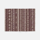 Aztec Tribal Ethnic Geometric Muster Braun Beige Fleecedecke (Vorderseite (Horizontal))