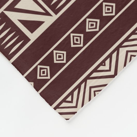 Aztec Tribal Ethnic Geometric Muster Braun Beige Fleecedecke (Ecke)
